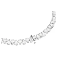 Matrix Tennis necklace, Pear cut, White, Rhodium plated by SWAROVSKI
