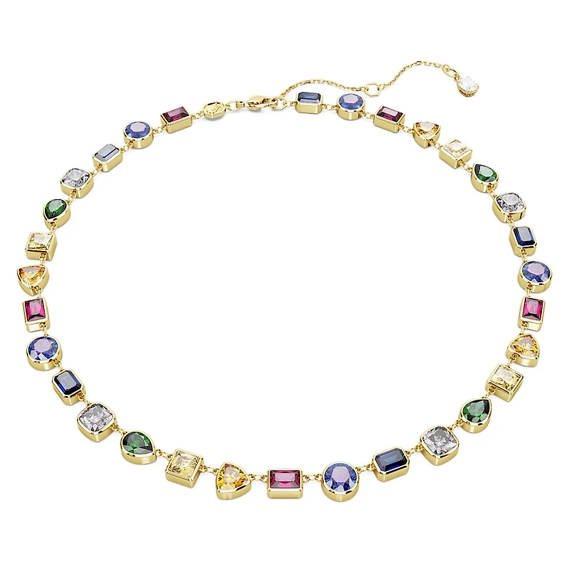 Imber necklace, Mixed cuts, Multicolored, Gold-tone plated by SWAROVSKI