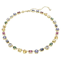 Imber necklace, Mixed cuts, Multicoloured, Gold-tone plated by SWAROVSKI