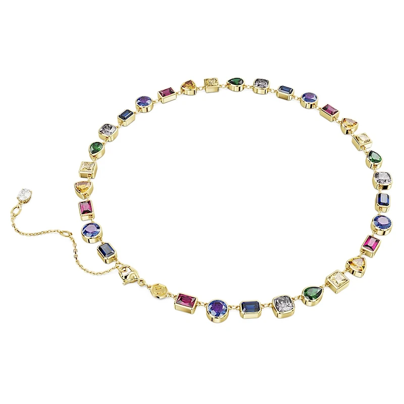 Imber necklace, Mixed cuts, Multicolored, Gold-tone plated by SWAROVSKI