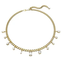 Dextera necklace, Thick chain, Mixed cuts, White