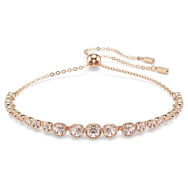 Imber Emily Tennis bracelet, Mixed round cuts, Pink, Rose gold-tone plated by SWAROVSKI