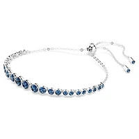 Imber Emily Tennis bracelet, Mixed round cuts, Blue, Rhodium plated by SWAROVSKI