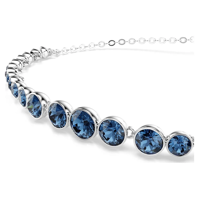 Imber Emily Tennis bracelet, Mixed round cuts, Blue, Rhodium plated by SWAROVSKI
