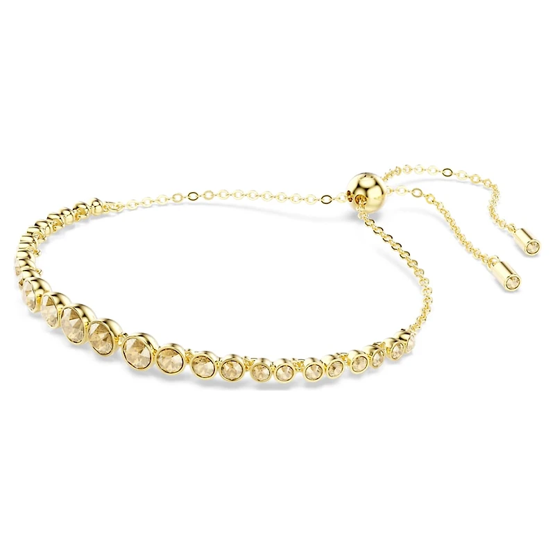 Imber Emily Tennis bracelet, Mixed round cuts, Gold tone, Gold-tone plated by SWAROVSKI