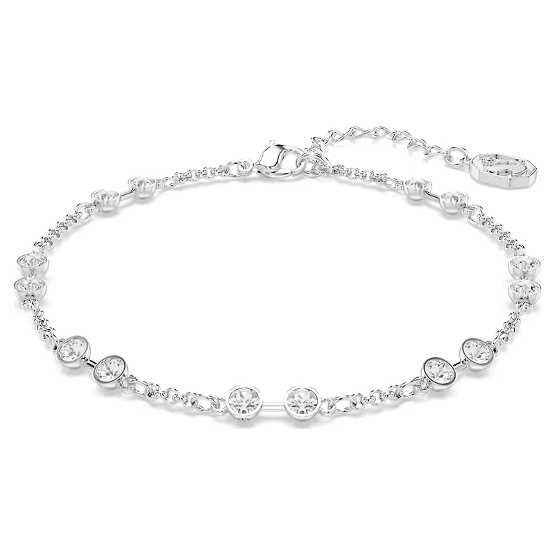 Swarovski Remix Collection strand, Round cut, White, Rhodium plated by SWAROVSKI