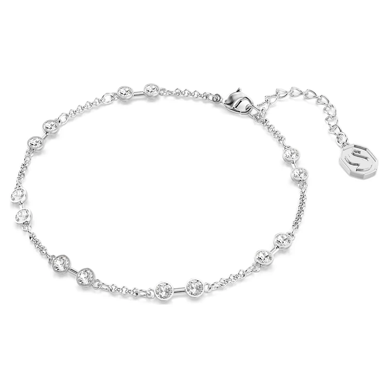 Swarovski Remix Collection strand, Round cut, White, Rhodium plated by SWAROVSKI