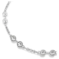 Swarovski Remix Collection strand, Round cut, White, Rhodium plated by SWAROVSKI