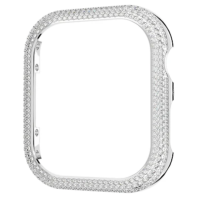 Sparkling case, For Apple Watch® Series 7, 41mm, Silver Tone by SWAROVSKI