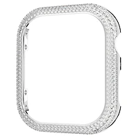 Sparkling case, For Apple Watch® Series 7, 41mm, Silver Tone by SWAROVSKI