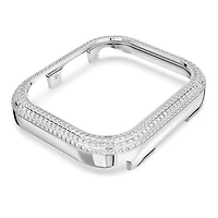 Sparkling case, For Apple Watch® Series 7, 41mm, Silver Tone by SWAROVSKI