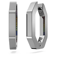 Dextera hoop earrings, Octagon shape, Multicolored, Ruthenium plated by SWAROVSKI