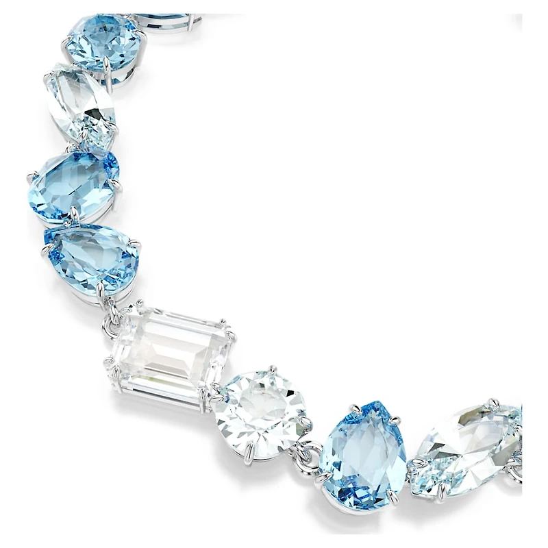 Gema bracelet, Mixed cuts, Blue, Rhodium plated by SWAROVSKI