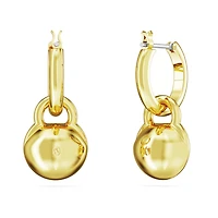Dextera drop earrings, Round cut, White, Gold-tone plated by SWAROVSKI