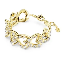 Dextera bracelet, Statement, Mixed cuts, White, Gold-tone plated by SWAROVSKI