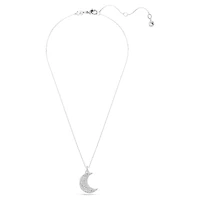 Luna pendant, Moon, White, Rhodium plated by SWAROVSKI