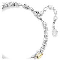 Matrix Tennis bracelet, Mixed cuts, Yellow, Rhodium plated by SWAROVSKI