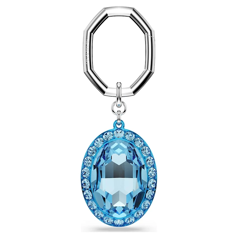Key ring, Oval cut, Blue, Mixed metal finish by SWAROVSKI