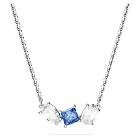 Mesmera pendant, Mixed cuts, Blue, Rhodium plated by SWAROVSKI