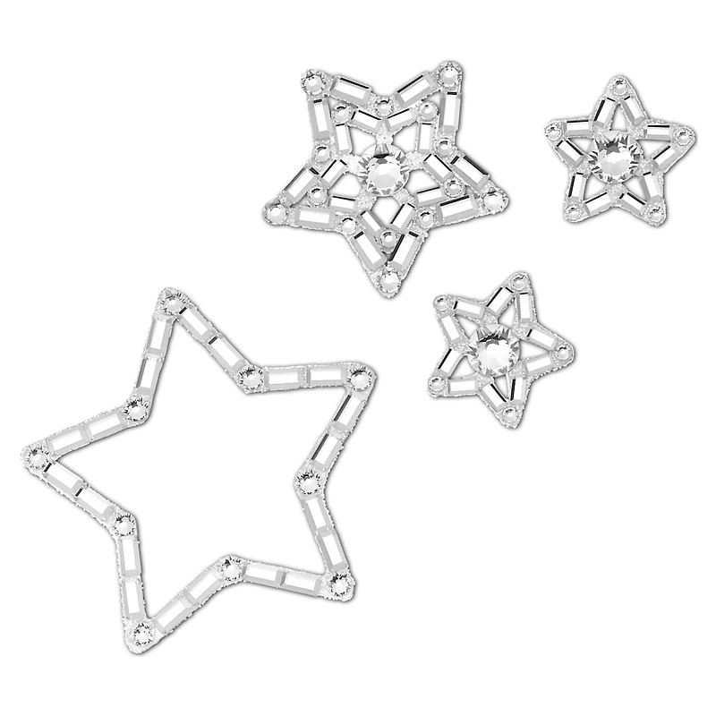 Body jewel, Set (4), Star, White by SWAROVSKI