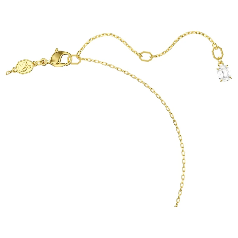 Dextera pendant, Interlocking loop, White, Gold-tone plated by SWAROVSKI
