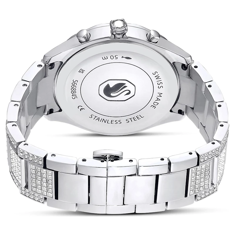 Dextera lux watch, Swiss Made, Metal bracelet, Silver tone, Stainless Steel by SWAROVSKI