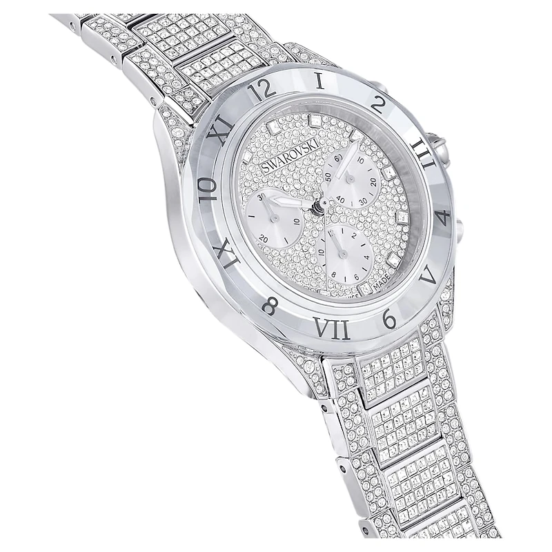 Dextera lux watch, Swiss Made, Metal bracelet, Silver tone, Stainless Steel by SWAROVSKI