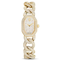 Dextera chain watch, Swiss Made, Crystal bracelet, Gold tone, Gold-tone finish by SWAROVSKI