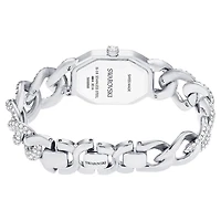 Dextera chain watch, Swiss Made, Crystal bracelet, Silver Tone, Stainless steel by SWAROVSKI