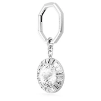 Key ring, Round cut, White, Rhodium plated by SWAROVSKI