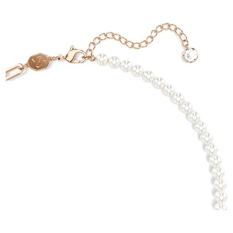Teddy pendant, Crystal pearl, Bear, Pink, Rose gold-tone plated by SWAROVSKI