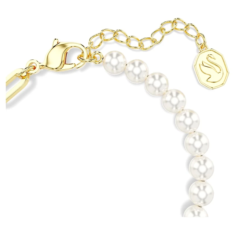Teddy bracelet, Crystal pearl, Bear, Green, Gold-tone plated by SWAROVSKI