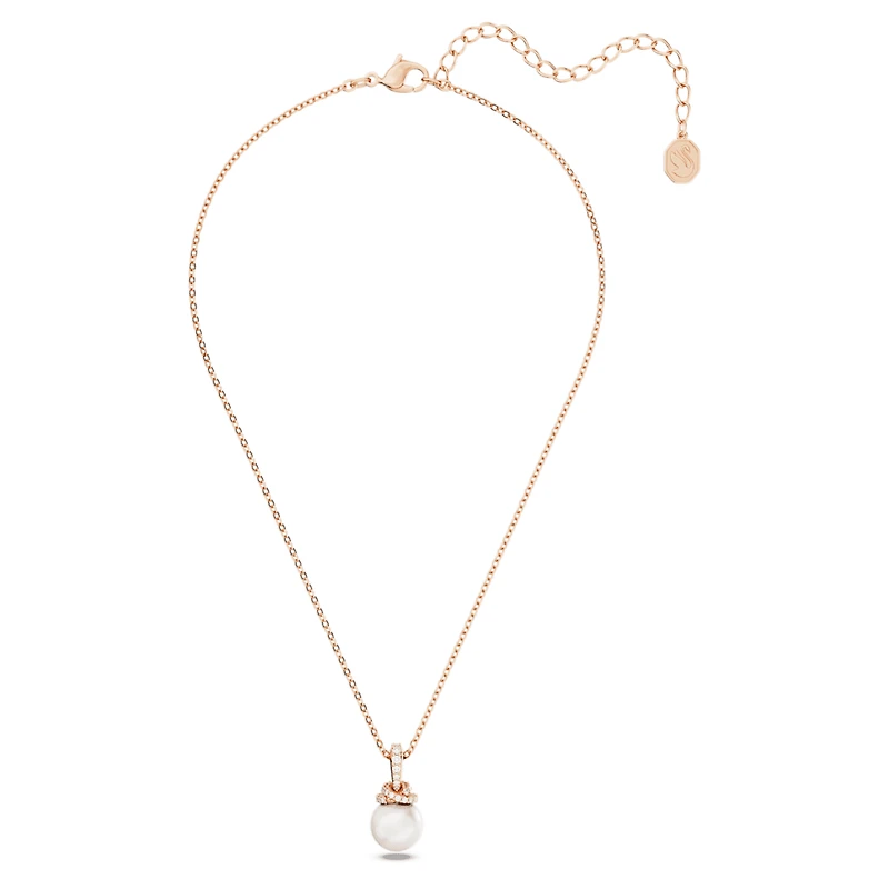 Originally pendant, Crystal pearl, White, Rose gold-tone plated by SWAROVSKI