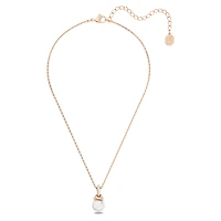 Originally pendant, Crystal pearl, White, Rose gold-tone plated by SWAROVSKI
