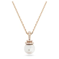 Originally pendant, Crystal pearl, White, Rose gold-tone plated by SWAROVSKI
