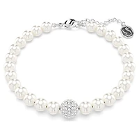 Swarovski Remix Collection strand, Crystal pearl, White, Rhodium plated by SWAROVSKI
