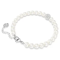 Swarovski Remix Collection strand, Crystal pearl, White, Rhodium plated by SWAROVSKI