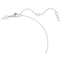 Dextera pendant, Interlocking loop, White, Rhodium plated by SWAROVSKI