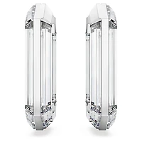 Lucent hoop earrings, Statement, Octagon shape, White by SWAROVSKI