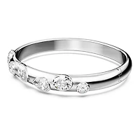 Dextera bangle, Mixed cuts, White, Rhodium plated by SWAROVSKI