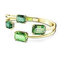 Millenia bangle, Octagon cut, Green, Gold-tone plated by SWAROVSKI