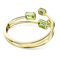 Millenia bangle, Octagon cut, Green, Gold-tone plated by SWAROVSKI