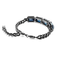 Millenia bracelet, Octagon cut, Blue, Ruthenium plated by SWAROVSKI