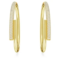 Dextera hoop earrings, White, Gold-tone plated by SWAROVSKI