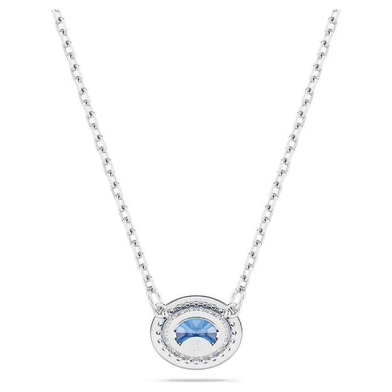 Constella necklace, Oval cut, Blue, Rhodium plated by SWAROVSKI