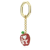 I LOVE NY key ring, Red, Gold-tone plated by SWAROVSKI