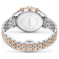 Octea chrono watch, Swiss Made, Metal bracelet, Rose gold tone, Mixed metal finish by SWAROVSKI
