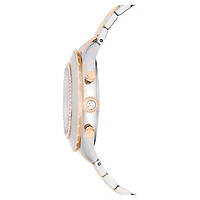Octea chrono watch, Swiss Made, Metal bracelet, Rose gold tone, Mixed metal finish by SWAROVSKI
