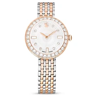 Matrix tennis 7-link watch, Swiss Made, Metal bracelet, Rose gold tone