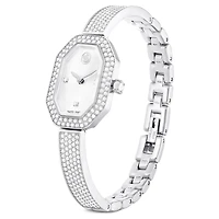 Dextera bangle watch, Swiss Made, Metal bracelet, Silver Tone, Stainless steel by SWAROVSKI